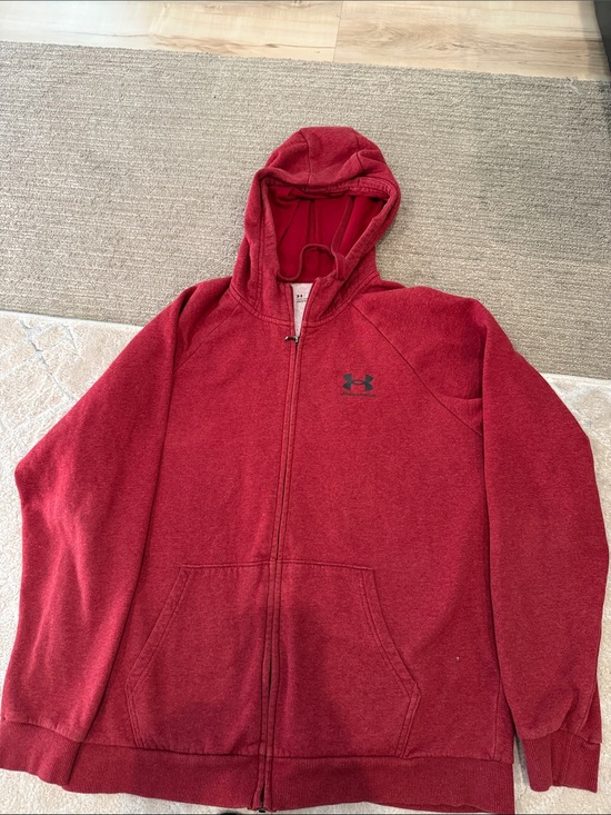Under Armour Other - Under Armour Red Zip Hoodie with Logo